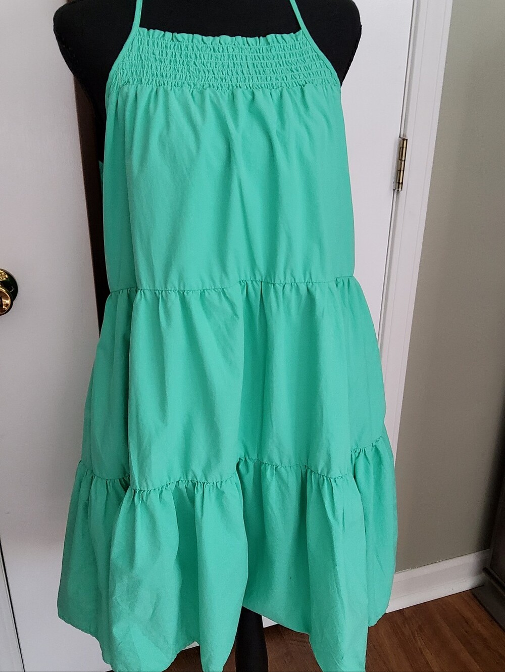American Eagle Smocked Green Tiered Halter Sundress NWT XL